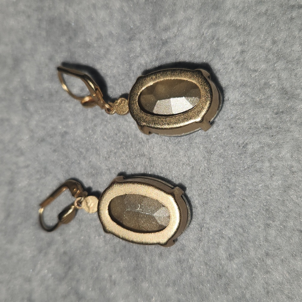 Dusty Blue Crystal Earings - Picture 4 of 4